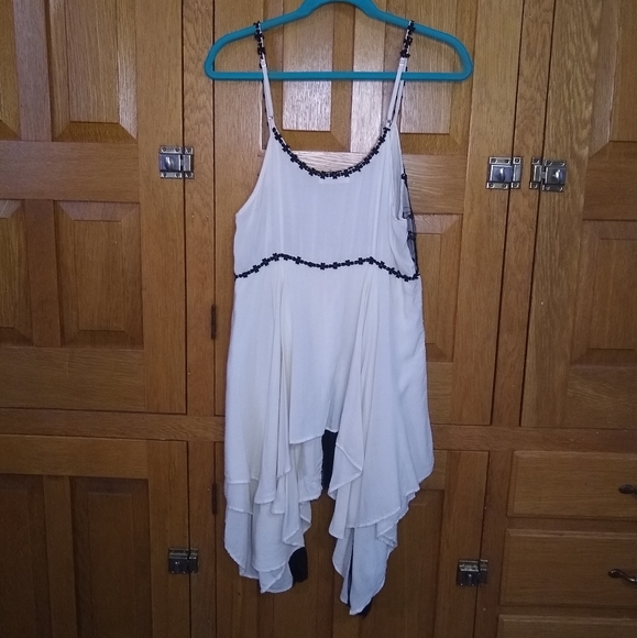 Altar'd State ivory & black lace asymmetric strappy fairy dress - Picture 3 of 6